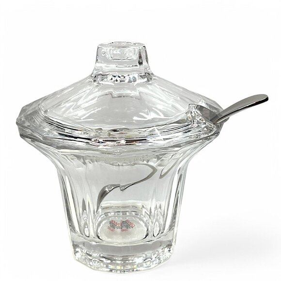 VTG Dansk International Design LTD Full lead Crystal Condiment Jar W/Lid & Spoon - Picture 2 of 10